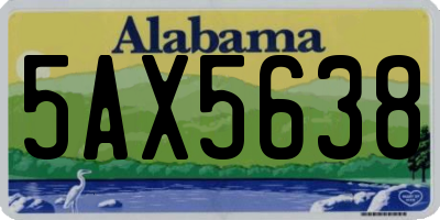 AL license plate 5AX5638
