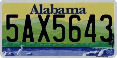 AL license plate 5AX5643