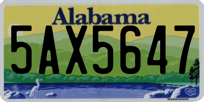 AL license plate 5AX5647