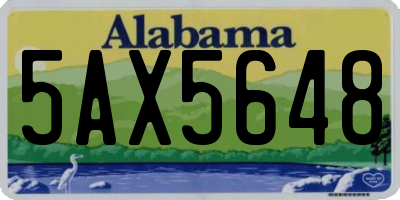 AL license plate 5AX5648