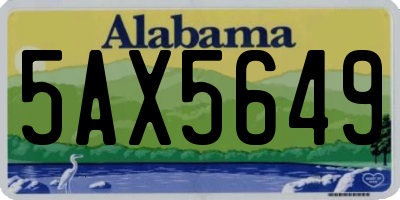 AL license plate 5AX5649