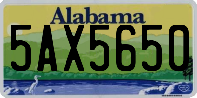 AL license plate 5AX5650