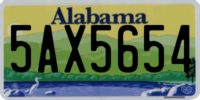 AL license plate 5AX5654