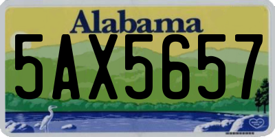 AL license plate 5AX5657