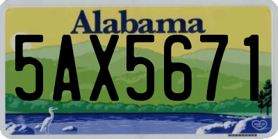 AL license plate 5AX5671