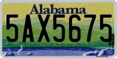 AL license plate 5AX5675