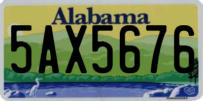 AL license plate 5AX5676