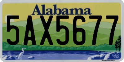 AL license plate 5AX5677