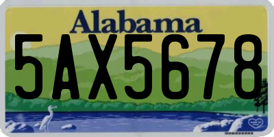 AL license plate 5AX5678