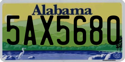 AL license plate 5AX5680