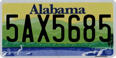 AL license plate 5AX5685