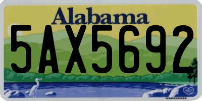 AL license plate 5AX5692