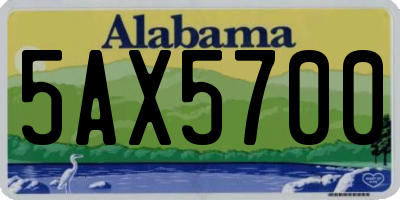 AL license plate 5AX5700