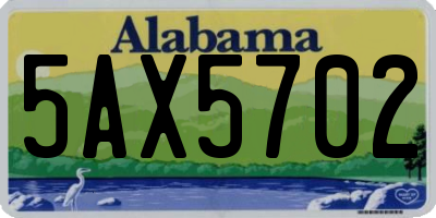 AL license plate 5AX5702