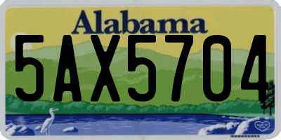 AL license plate 5AX5704