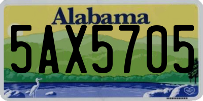 AL license plate 5AX5705