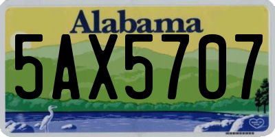AL license plate 5AX5707