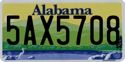 AL license plate 5AX5708