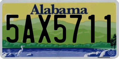 AL license plate 5AX5711