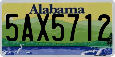 AL license plate 5AX5712