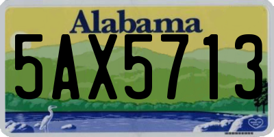 AL license plate 5AX5713