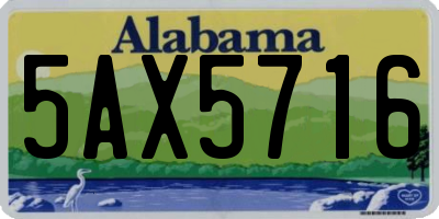 AL license plate 5AX5716