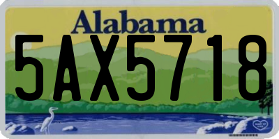 AL license plate 5AX5718