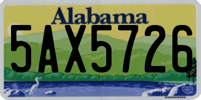 AL license plate 5AX5726