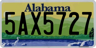 AL license plate 5AX5727
