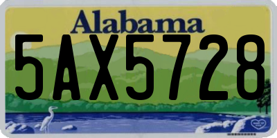 AL license plate 5AX5728