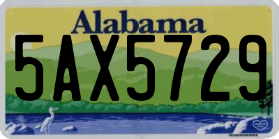 AL license plate 5AX5729