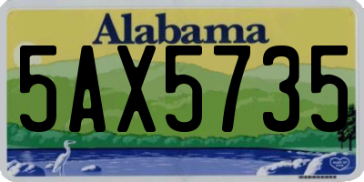 AL license plate 5AX5735