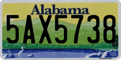 AL license plate 5AX5738