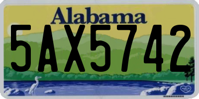 AL license plate 5AX5742