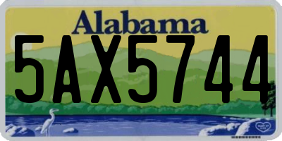 AL license plate 5AX5744