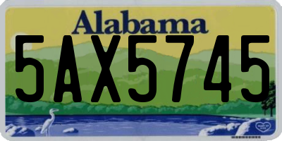 AL license plate 5AX5745