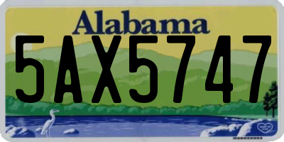 AL license plate 5AX5747