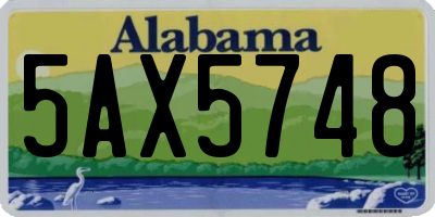 AL license plate 5AX5748