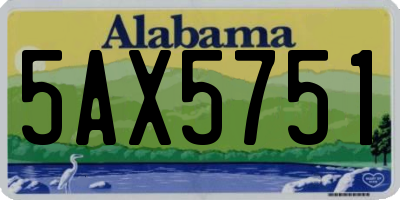 AL license plate 5AX5751