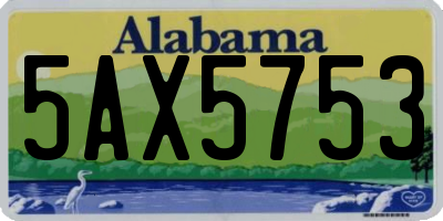 AL license plate 5AX5753