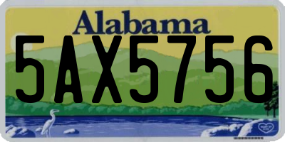 AL license plate 5AX5756