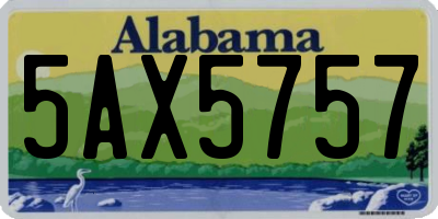 AL license plate 5AX5757