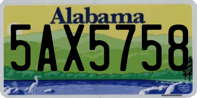 AL license plate 5AX5758