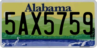 AL license plate 5AX5759
