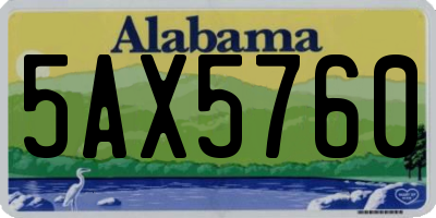 AL license plate 5AX5760