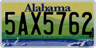 AL license plate 5AX5762