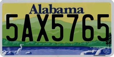 AL license plate 5AX5765