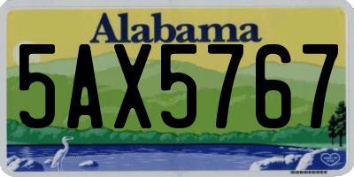 AL license plate 5AX5767