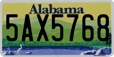 AL license plate 5AX5768