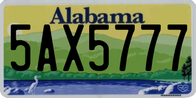 AL license plate 5AX5777